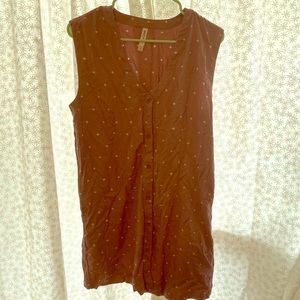 RVCA rose button up dress